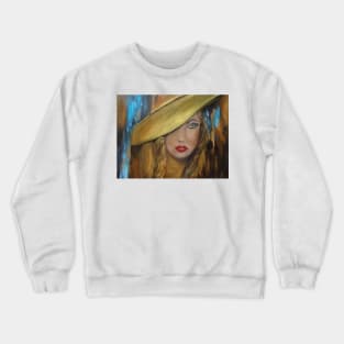 Girl With The Gold Hat Crewneck Sweatshirt